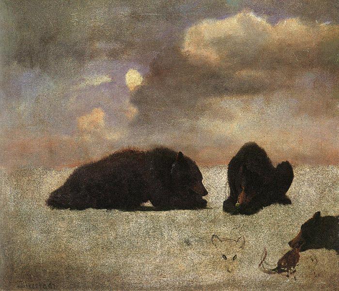 Albert Bierstadt Grizzly bears oil painting picture